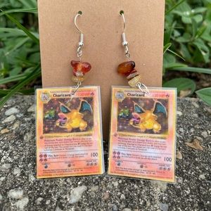 Mini ‘Replica’ Pokémon Card Crystal Earrings